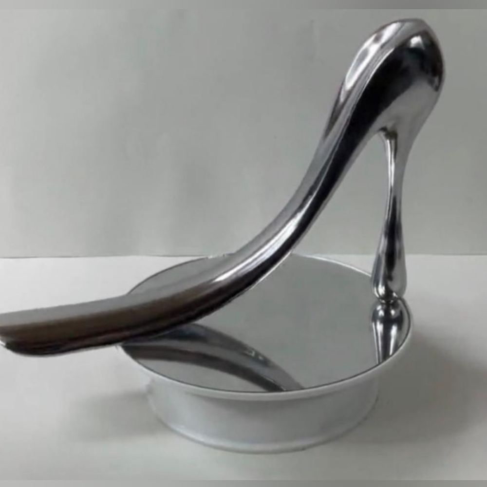 Manolo Blahnik Metallic Silver Shoehorn/Decoration